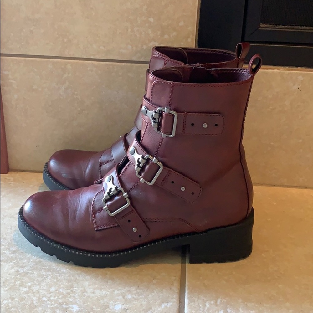 Maroon Combat Boots